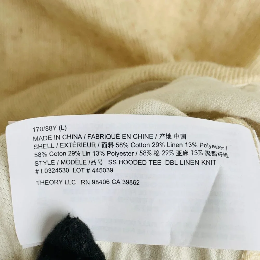 NWT Theory Drawstring Hooded Sweatshirt Size L - Picture 13 of 13